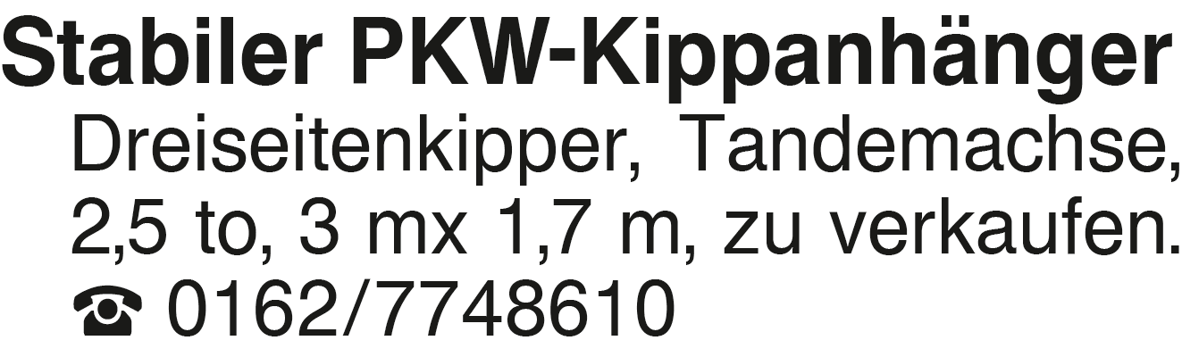 Vorschaubild der Anzeige, (Id: 2065050)