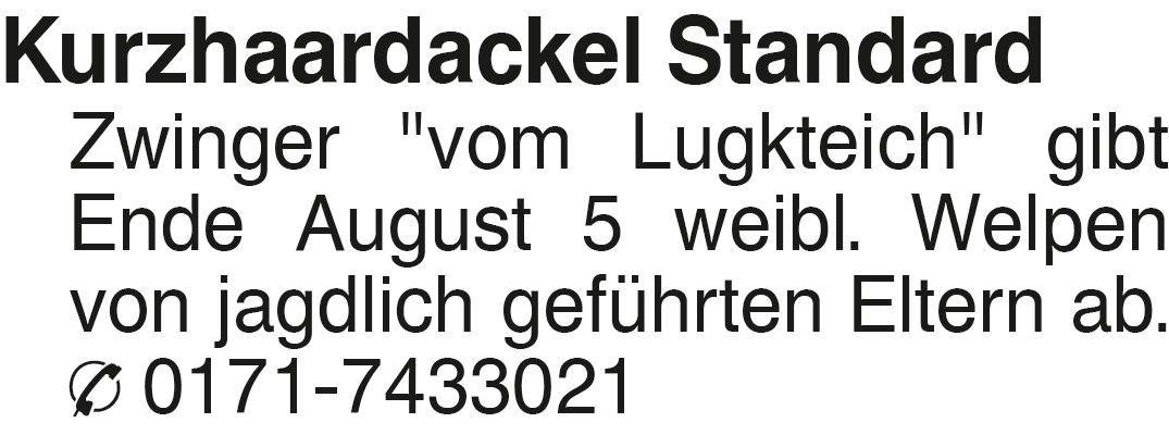 Vorschaubild der Anzeige, (Id: 2068715)